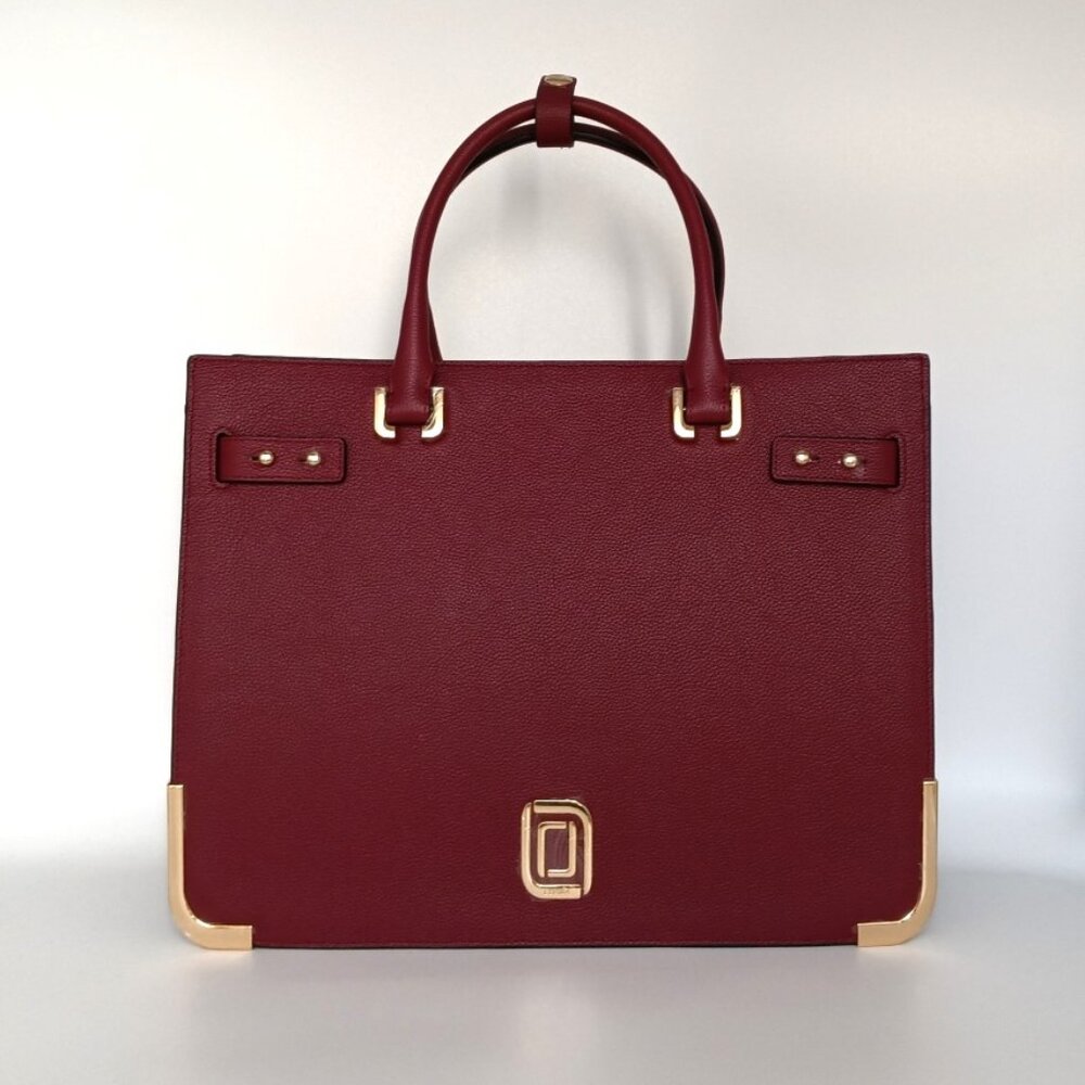 Greta Tote Plum Genuine Leather Handbag Luana Italy NWT